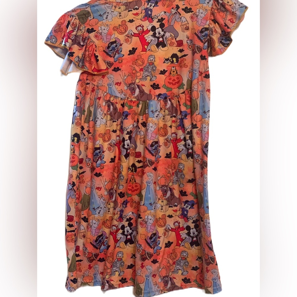 Disney inspired Colorful Cartoon Print Kids Dress Halloween. Willow Lane